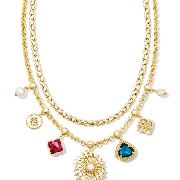 Kendra Scott Brielle Convertible Gold Charm Necklace - Picture 4 of 10